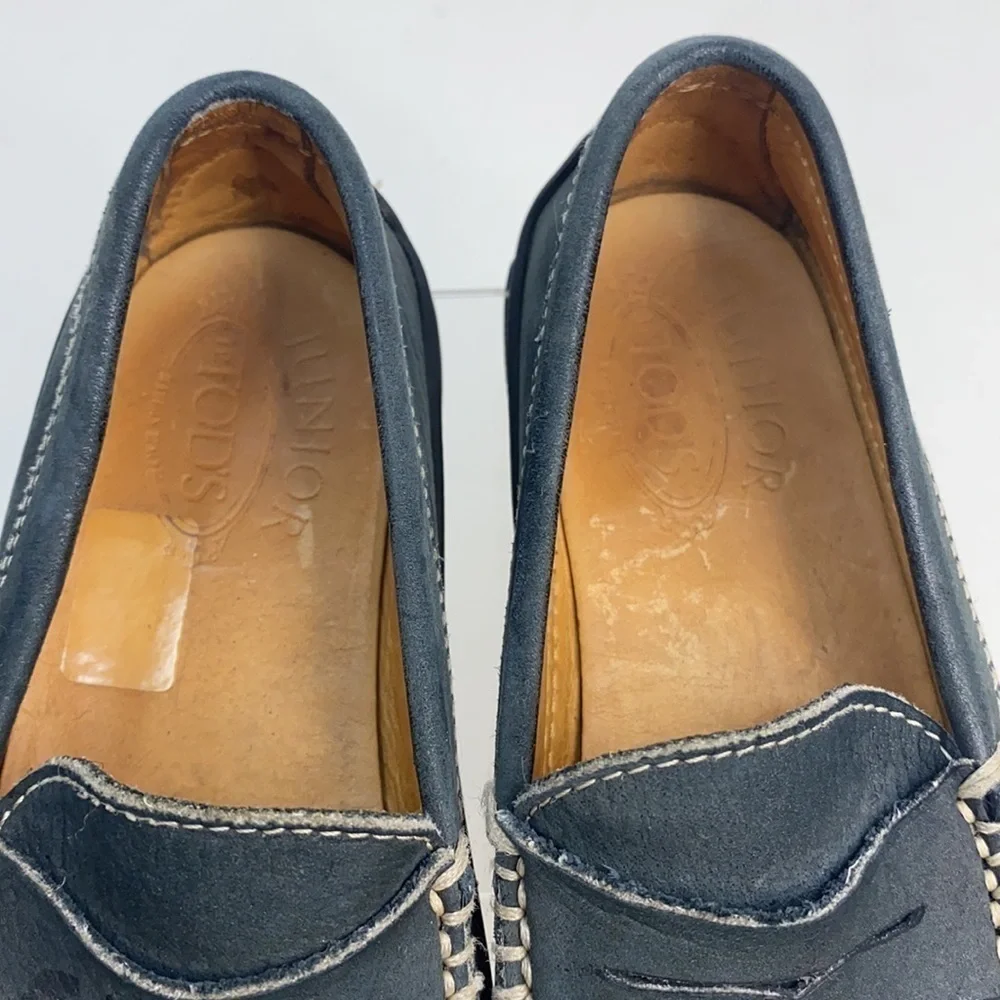 Tod’s Sz 28 Kids Suede Slip On Moccasins Loafers